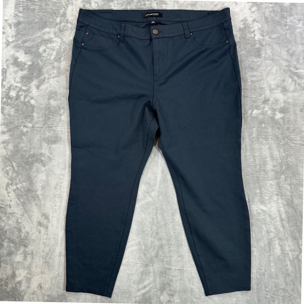 Liverpool Gia Glider Ankle Skinny‎ Pants Womens Size 24W Night Sky Blue